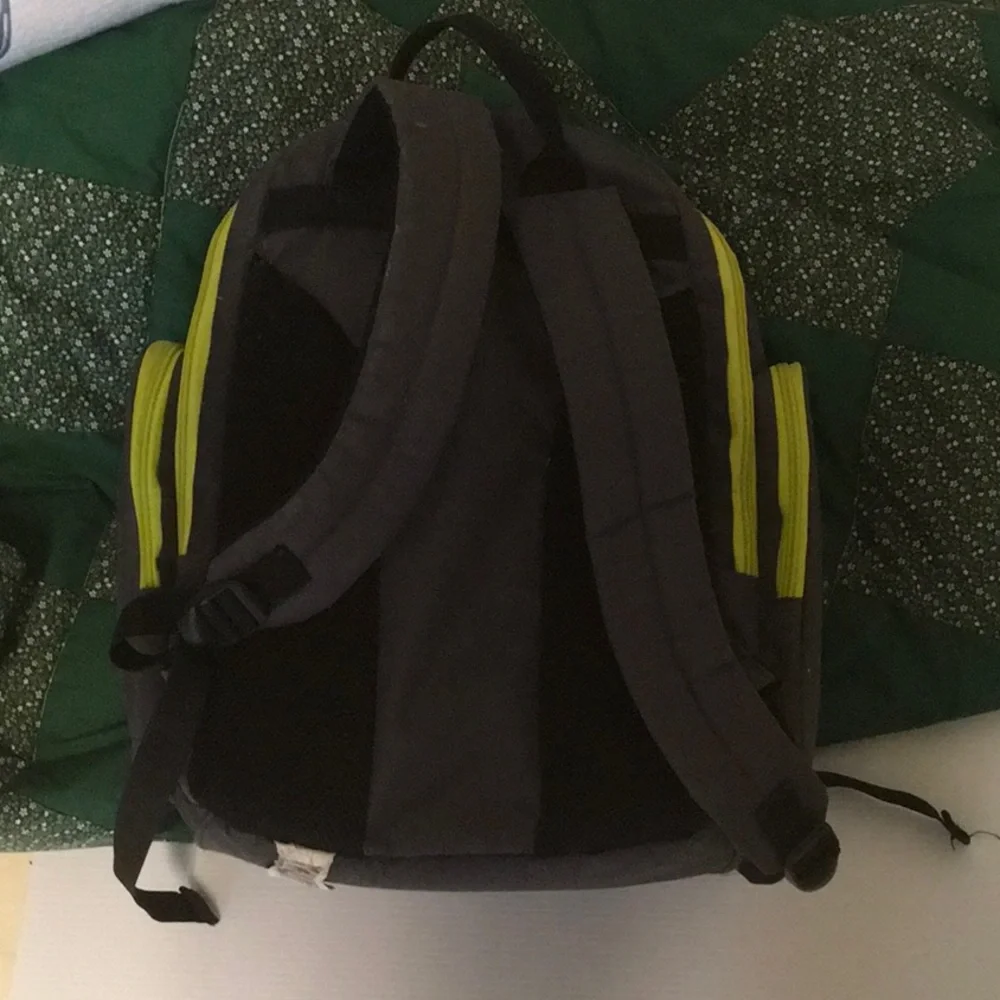 Stylish Gray Baby Bag with Green Accents